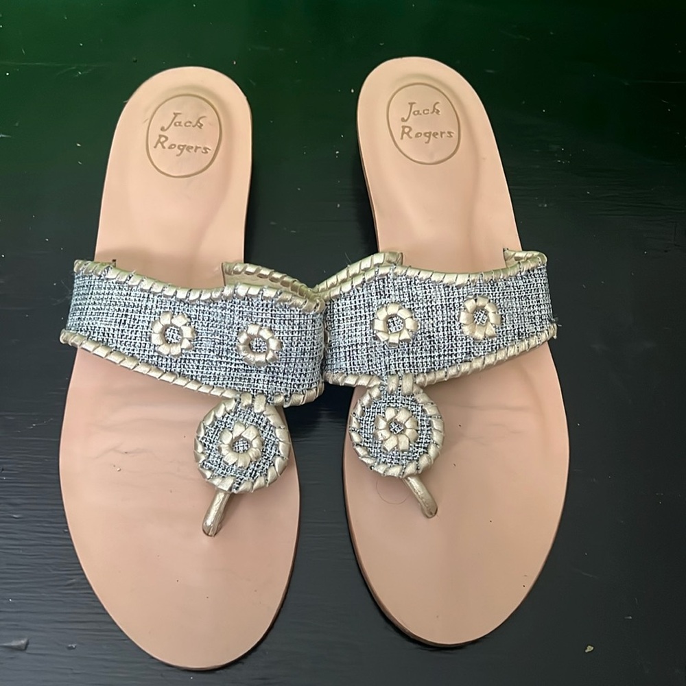 Jacks Raffia Flat Sandal 11M